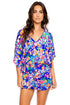 Luli Fama Water Blossoms Cabana V Neck Dress