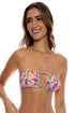 Luli Fama Water Blossoms Multiway Scrunched Cup Bandeau
