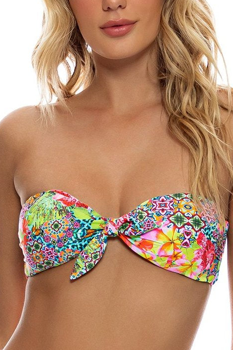 Luli Fama Luli Island Knot Bow Bandeau Top