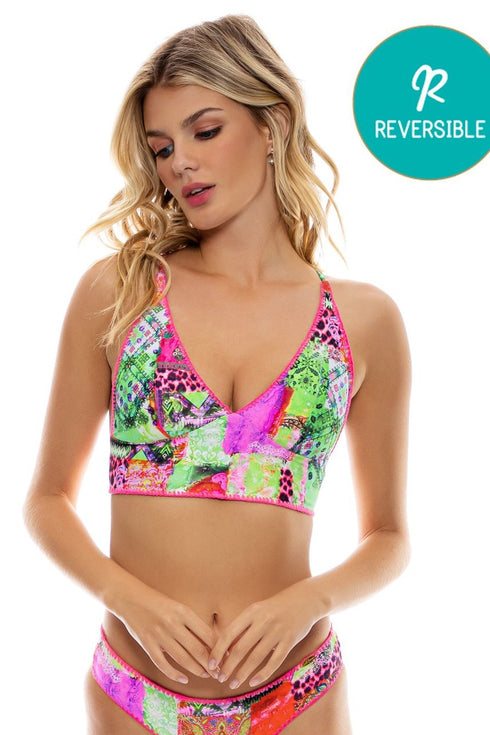 Luli Fama Fierce Soul Cross Back Bustier Top