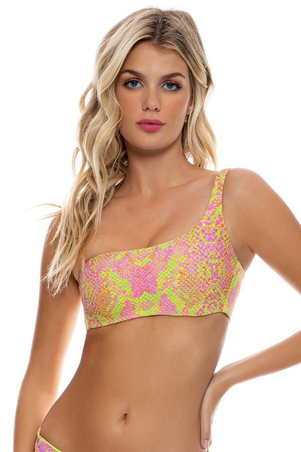 Luli Fama Born To Be Wild One Shoulder Lace Back Top