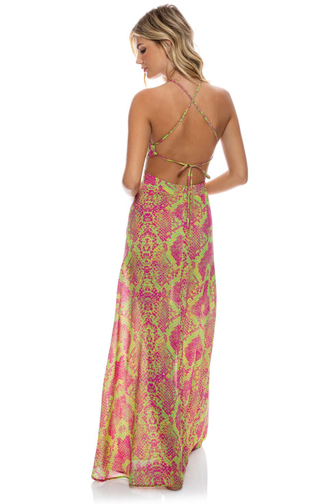 Luli Fama Born To Be Wild Halter Cut Out Dress