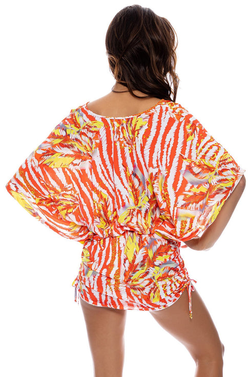 Luli Fama Love Me Wild Cabana V Neck Dress