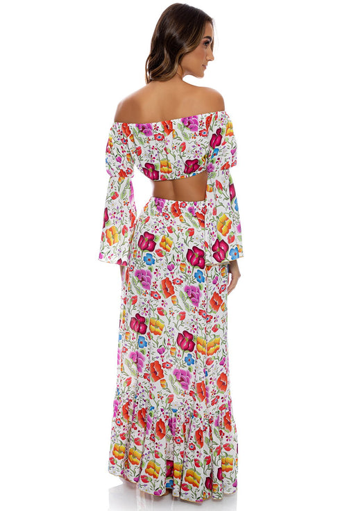 Luli Fama Amor Y Playa Ruffle Hem Maxi Skirt