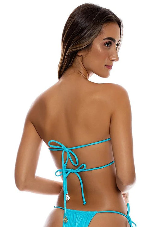 Luli Fama Babes Just Want Sun Multiway Scrunched Cup Bandeau Bikini Top