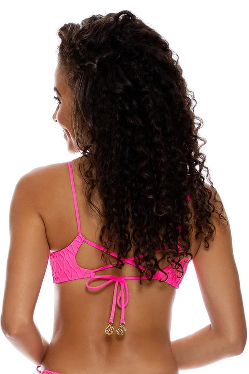 Luli Fama Diamond Girl Scoop Neck Cut Out Top