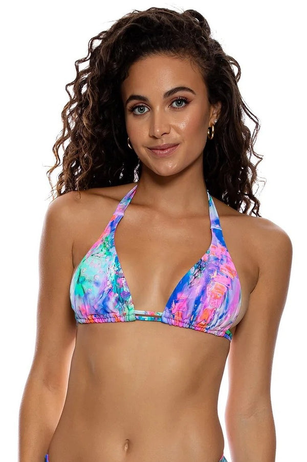 Luli Fama She's Electric Triangle Halter Top