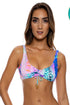 Luli Fama She's Electric Reversible Scoop Neck Drawstring Top