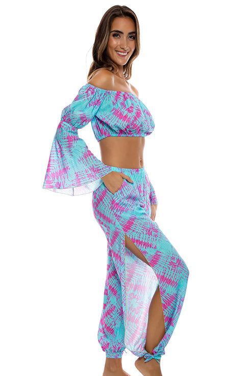 Luli Fama Shock Waves Gipsy Split Side Pant