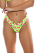 Luli Fama Ti Amo Ruffle Trim Reversible Banded High Leg Wavy Back Bottom