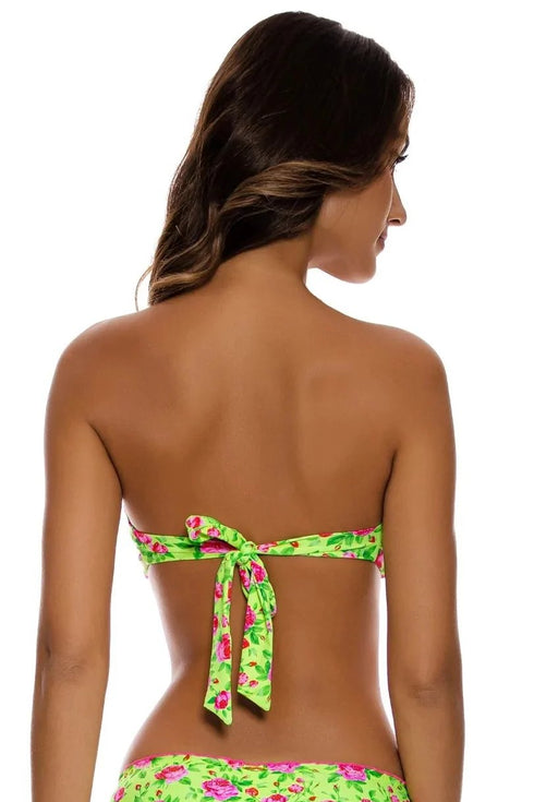 Luli Fama Ti Amo Ruffle Trim Bandeau Top