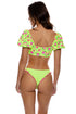 Luli Fama Ti Amo Reversible Ruffle High Leg Brazilian Bottom