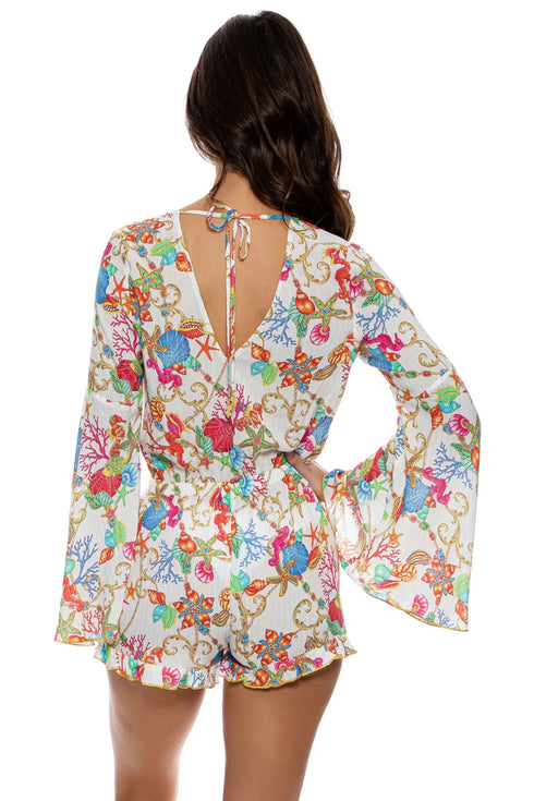 Luli Fama Il Mare Bell Sleeve Romper
