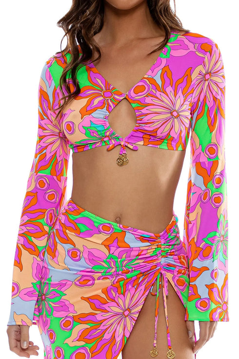 Luli Fama Vivi Il Momento Drawstring Loop Crop Top