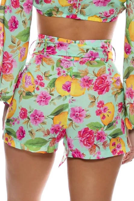 Luli Fama Limoncello Tie Waist Shorts