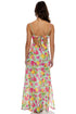 Luli Fama Limoncello Peek A Boo Tie Back Maxi Dress