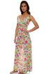 Luli Fama Limoncello Peek A Boo Tie Back Maxi Dress