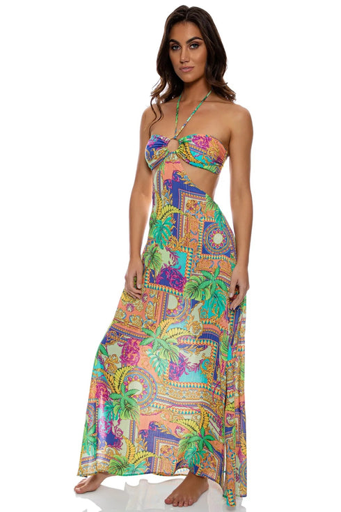Luli Fama Positano Bandeau Ring Cut Out Dress