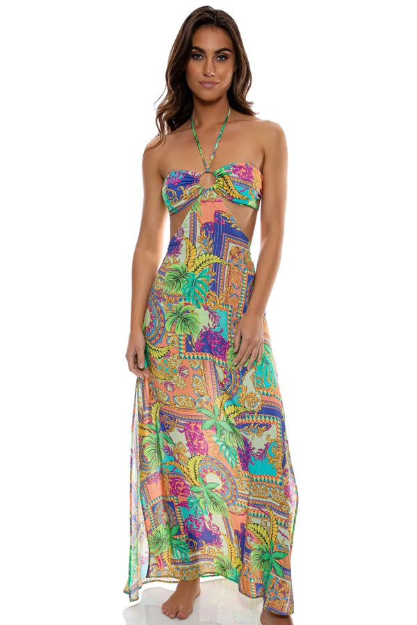 Luli Fama Positano Bandeau Ring Cut Out Dress