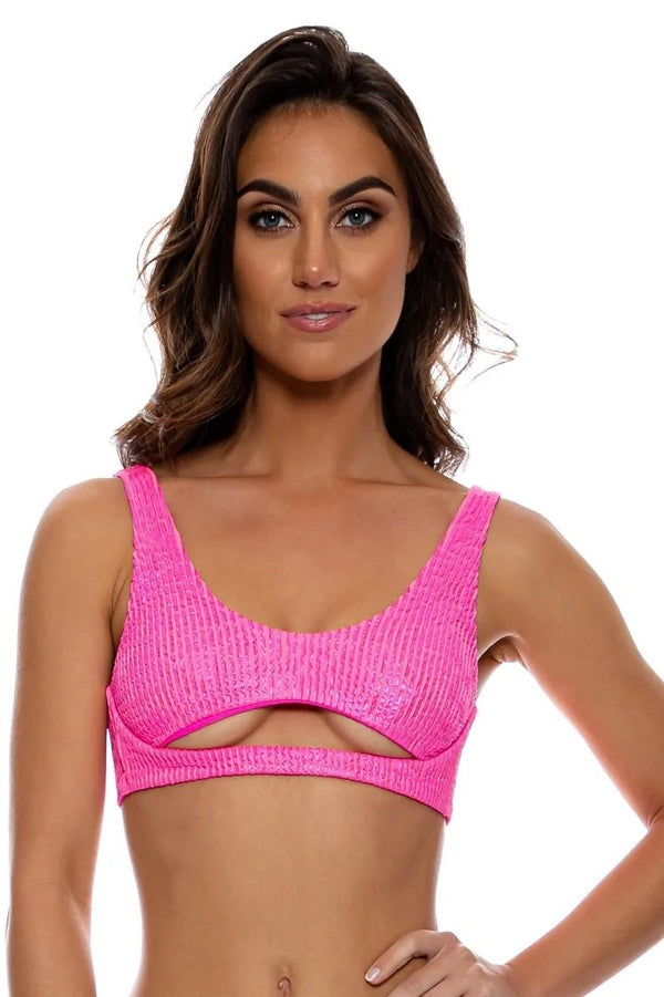 Luli Fama Bella Open Front Bralette Top