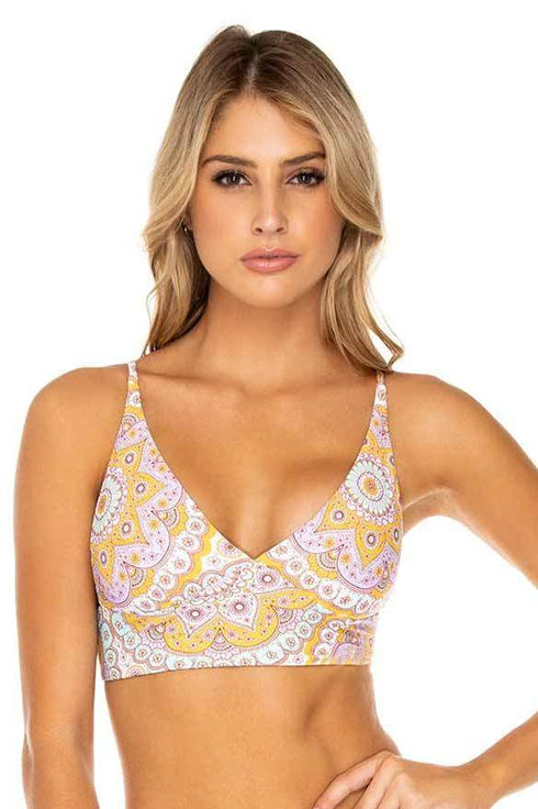 Luli Fama Alhambra Halter Cross Back Bustier Top