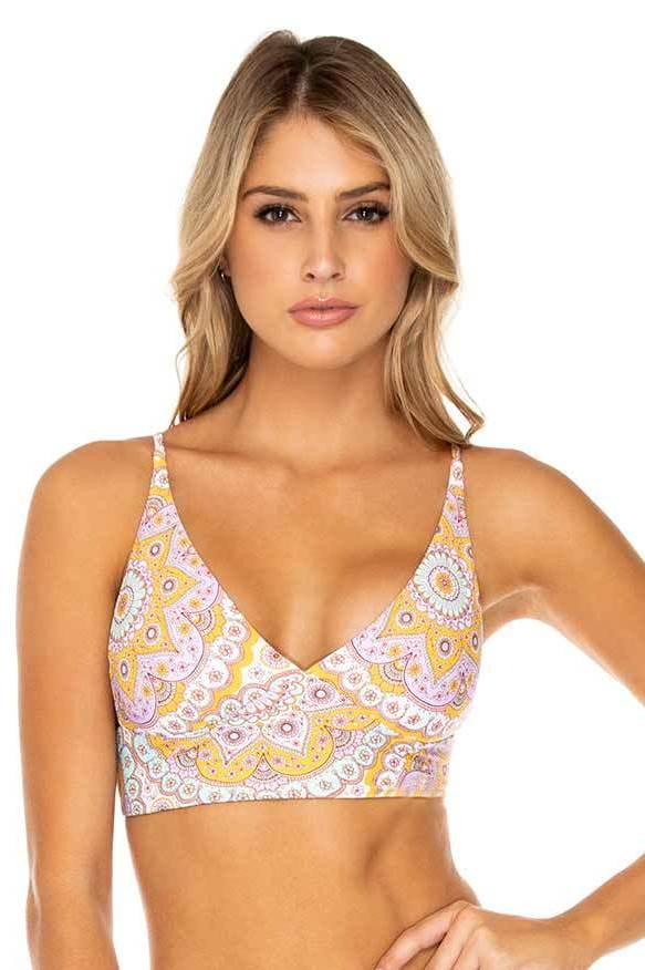 Luli Fama Alhambra Halter Cross Back Bustier Top