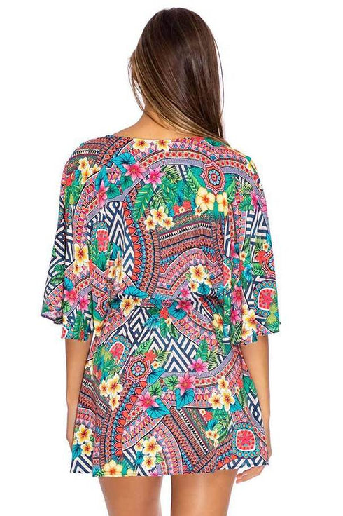 Luli Fama Luli Tribe LACED UP SHORT DRESS