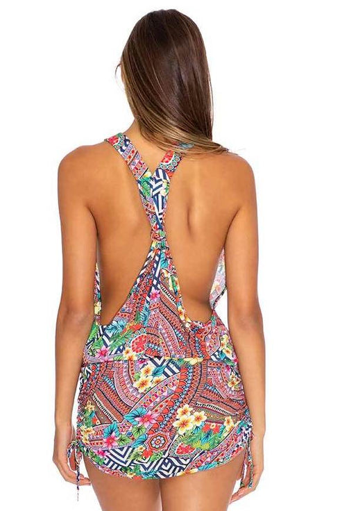 Luli Fama Luli Tribe T-BACK MINI DRESS