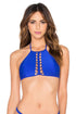 Luli Fama Kiss The Wave STRINGS TO BRAID HALTER TOP