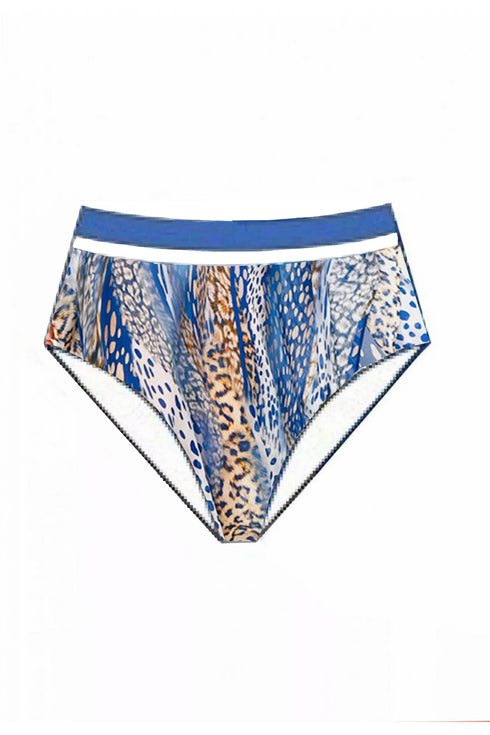 Shan Blue Africa Full coverage high waist bikini bottom