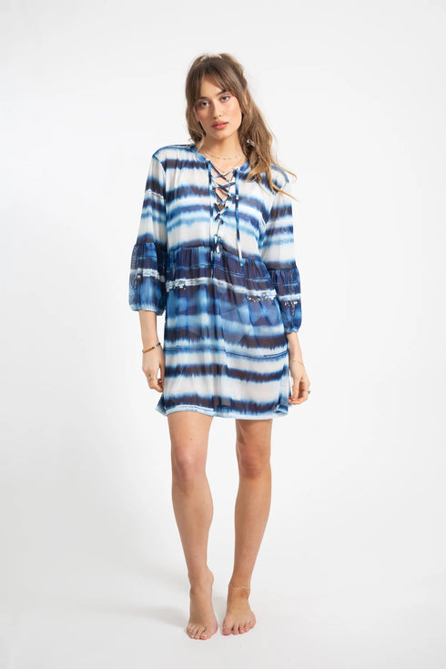 Koy Resort Seascape Mesh Lace Frnt Tunic