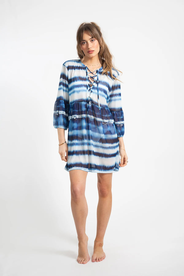 Koy Resort Seascape Mesh Lace Frnt Tunic