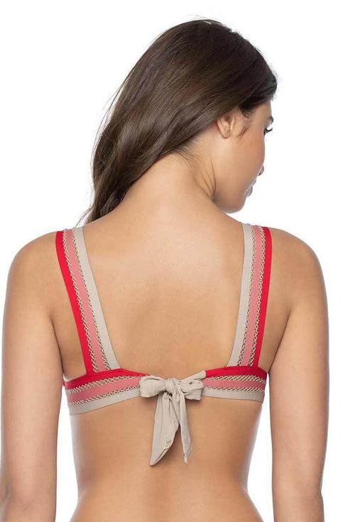 PQ Swim Oyster Ashlynn Trim Halter Bikini Top