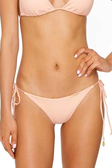 Luli Fama Jagged Bombshell Wavy Ruched Back Brazilian Tie Side Bottom