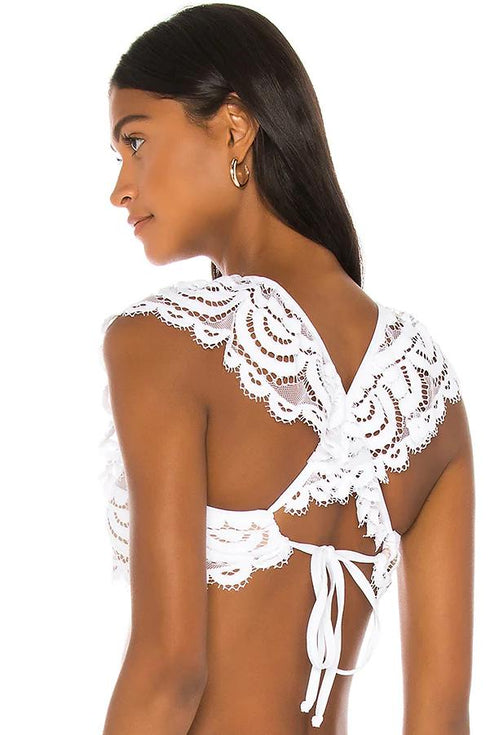 PQ Swim Water Lily LACE RUFFLE TOP