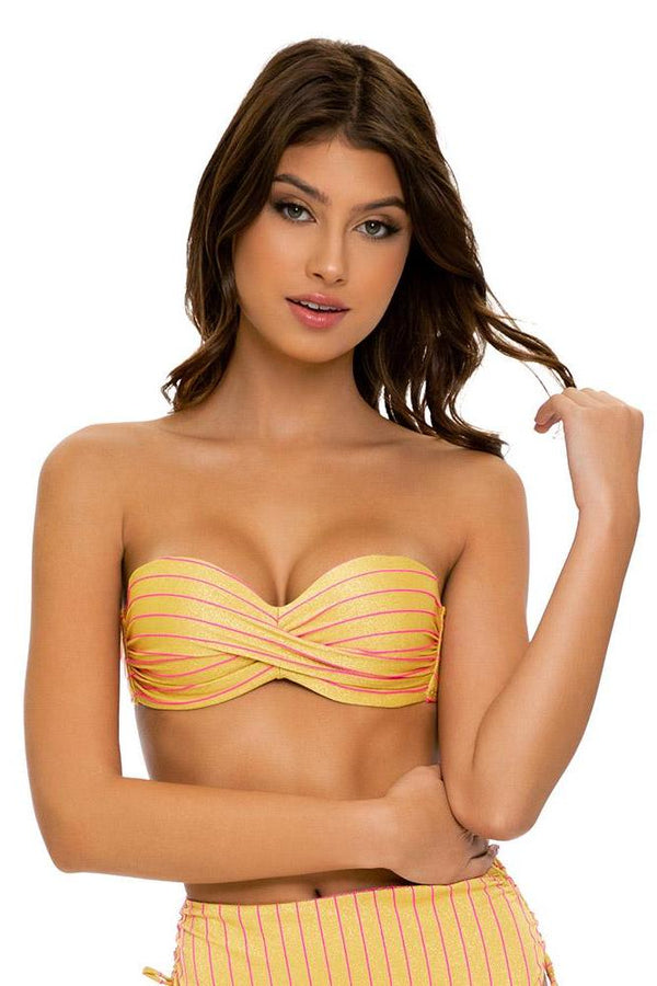 Luli Fama Rebel Glam Underwire Push Up Bandeau Top