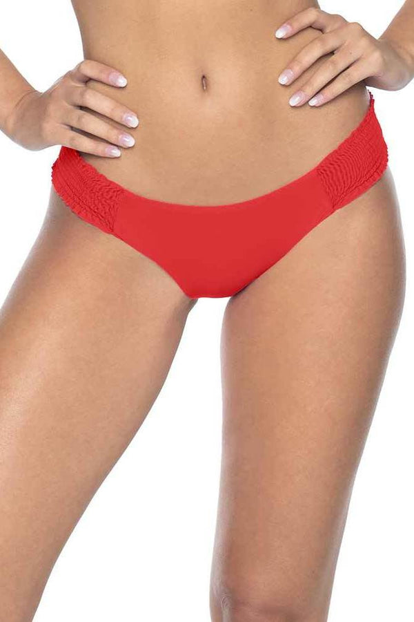 PQ Swim Red Coral SMOCKED TAB FULL