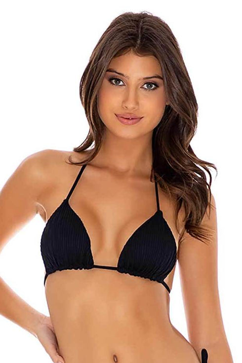 Luli Fama River Dance BLACK SEAMLESS TRIANGLE TOP