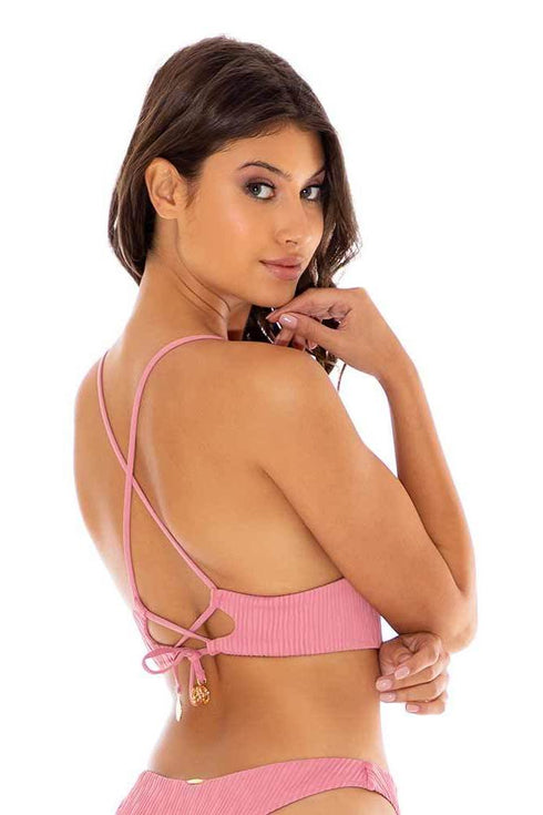 Luli Fama River Dance BLUSH BUSTIER TOP