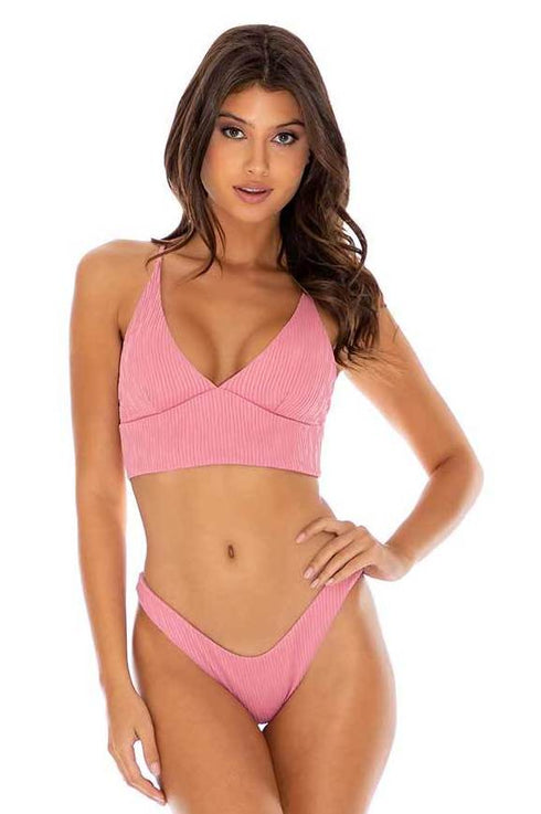 Luli Fama River Dance BLUSH BUSTIER TOP