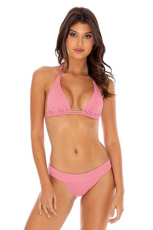 Luli Fama River Dance BLUSH TRIANGLE HALTER TOP