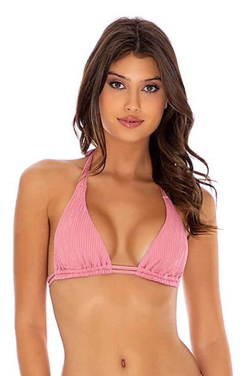 Luli Fama River Dance BLUSH TRIANGLE HALTER TOP