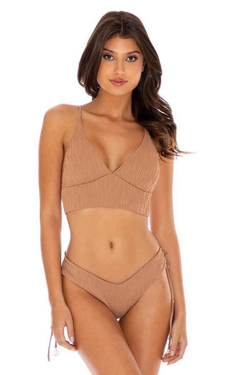 Luli Fama River Dance COCONUT BUSTIER TOP