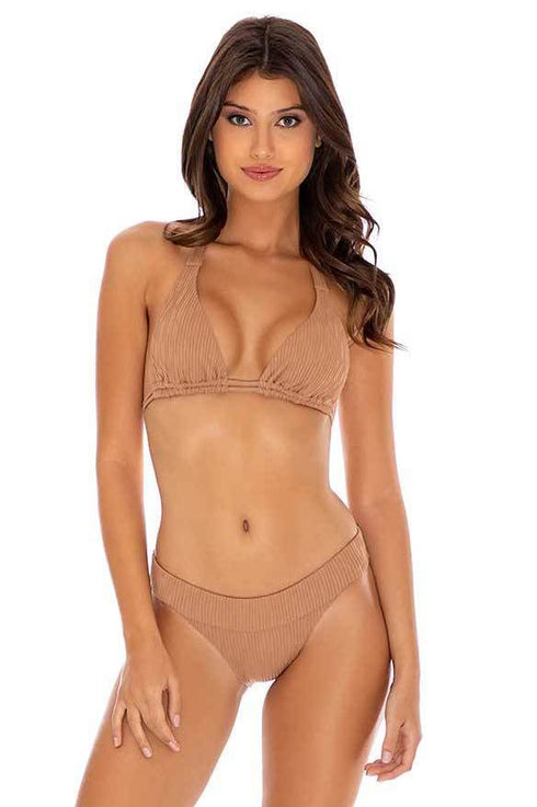 Luli Fama River Dance COCONUT TRIANGLE HALTER TOP