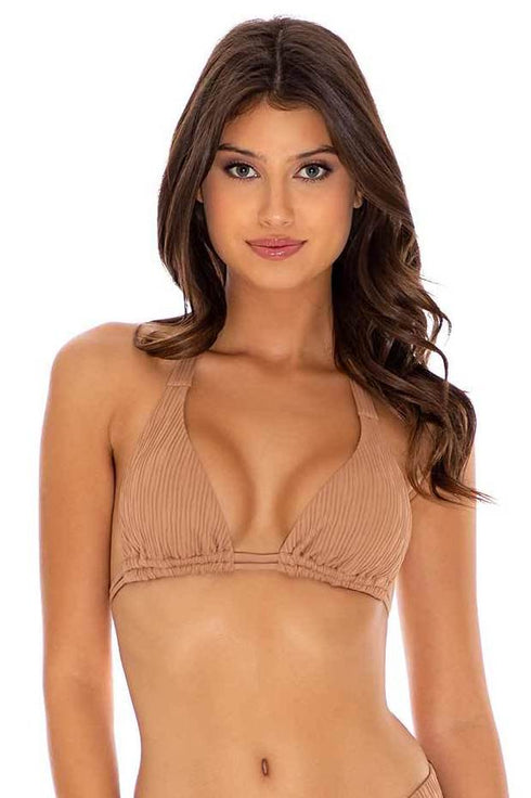 Luli Fama River Dance COCONUT TRIANGLE HALTER TOP