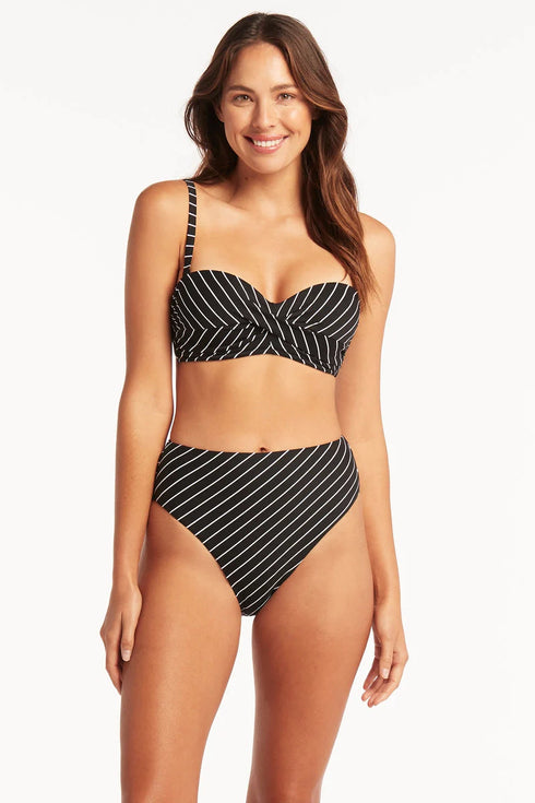 Sea Level Shoreline Twist Front Bandeau