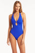 Sea Level Essentials Keyhole Halter One Piece