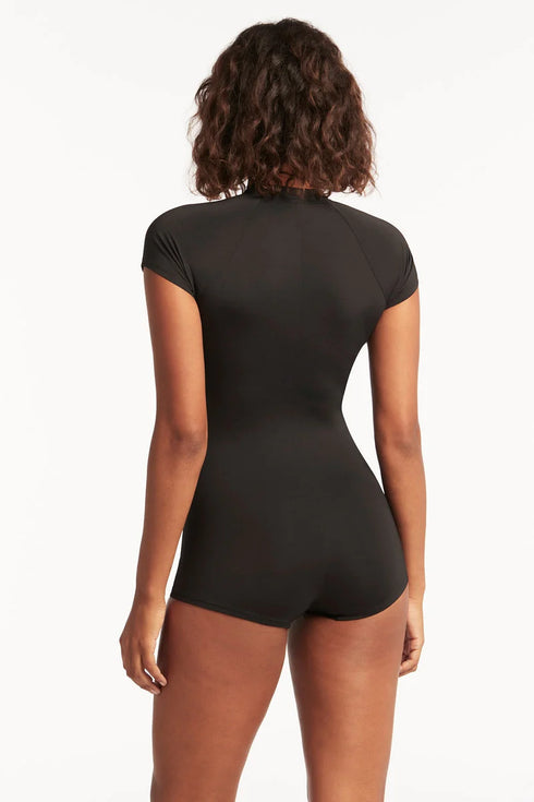 Sea Level Essentials Short Sleeved Boyleg One Piece