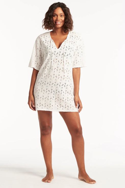 Sea Level Breeze Embroidered Tunic