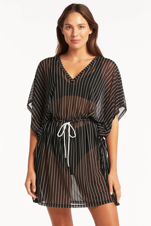 Sea Level Shorline Panelled Mesh Kaftan